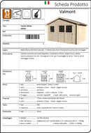 Casetta Box da Giardino per Attrezzi 4,27x3,02m Senza Pavimento in Legno Abete 34mm Valmont-2