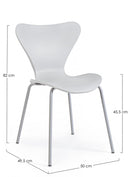 Set 4 Sedie 50x49,5x82 cm in Plastica Grigio Chiaro-3