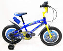 Bicicletta per Bambino 14" 2 Freni con Borraccia e Scudetto Frontale Blu-1