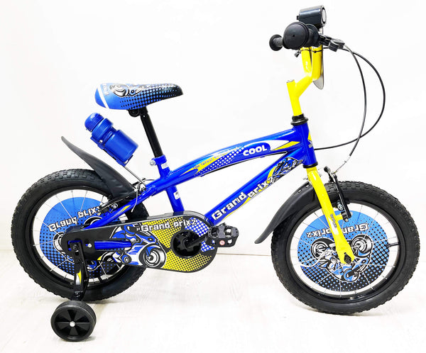 online 16" Kinderfahrrad 2 Bremsen mit Wasserflasche und blauem Frontschild