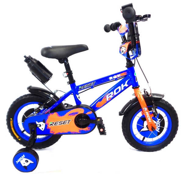 14" Kinderfahrrad 2 Bremsen mit Wasserflasche und blauem und orangefarbenem Frontschild online