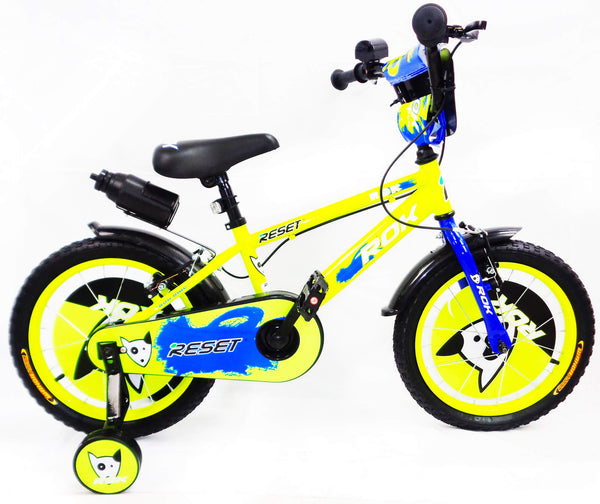 16" Kinderfahrrad 2 Bremsen mit Wasserflasche und gelbem und blauem Frontschild sconto