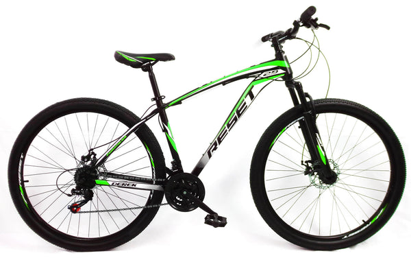 acquista Mountainbike MTB Boy 29" 21F in Schwarz und Fluo Green Steel