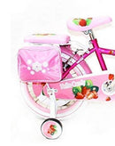 Bicicletta per Bambina 14" 2 Freni con Cestino e Borse Laterali Fuxia-3