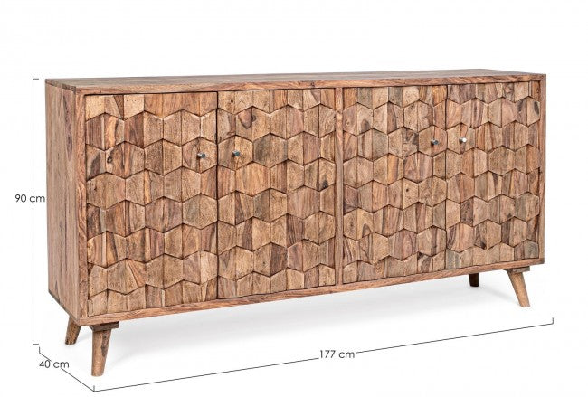 Credenza 4 Ante 177x40x90 cm in Legno Marrone-2