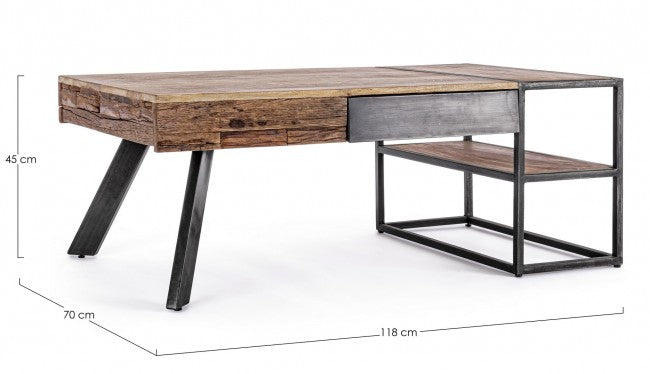 Tavolino Basso 2 Cassetti 118x70x45 cm in Legno-2