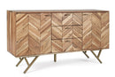 Credenza 2 Ante 3 Cassetti 140x40x76 cm in Legno Marrone-1