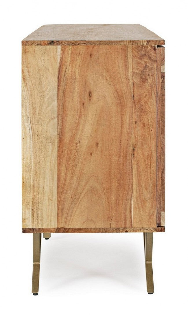 Credenza 3 Ante 160x40x76 cm in Legno Marrone-5