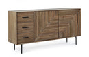 Credenza 2 Ante 3 Cassetti 160x40x83,2 cm in Legno Marrone-1