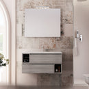 Mobile Bagno Sospeso 90 cm Lavabo e Specchio Bonussi Cassiopea Grigio Eucalipto-2