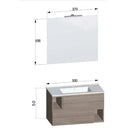 Mobile Bagno Sospeso 90 cm Lavabo e Specchio Bonussi Cassiopea Larice Bianco-3