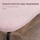 Set 2 Sedie Imbottite 50x56x83 cm in Tessuto e Acciaio Rosa-4