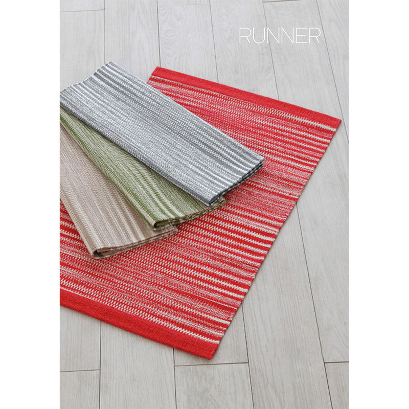 Tappeto Bagno in Cotone Rosso Feridras Runner-3