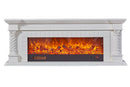 Camino Elettrico da Pavimento 70x150x33 cm Effetto Fiamma 1500W Frankfurt small Bianco-1