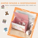 Cassapanca Baule Portagiochi 60x37x39 cm in MDF Rosa-6