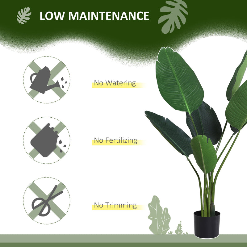 Pianta Artificiale Uccello del Paradiso da Interno e Esterno H120 cm con Vaso Verde-6