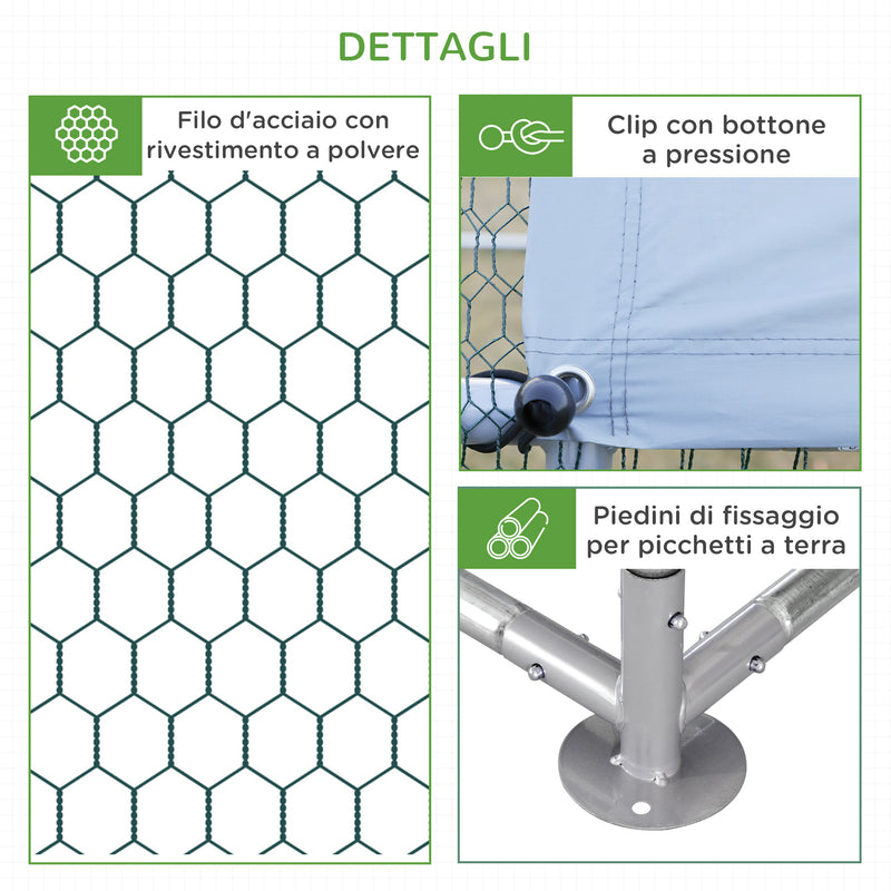 Pollaio Gabbia per Galline da Esterno 660x190x195 cm in Acciaio Zincato Grigio Argento-8