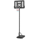 Canestro da Basket Esterno Altezza Allungabile 195-370 cm in Acciaio e Plastica Nero-1