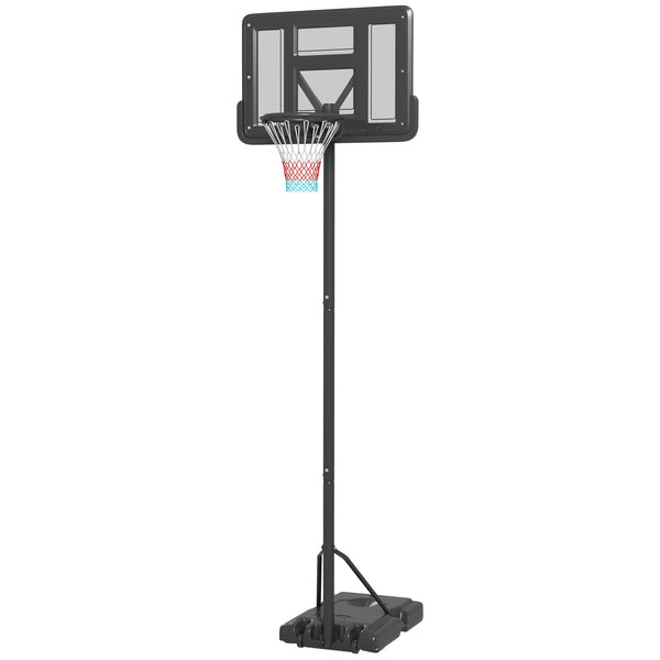 Canestro da Basket Esterno Altezza Allungabile 195-370 cm in Acciaio e Plastica Nero sconto