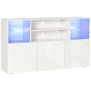 Mobile TV 160x35x91 cm Max 65” in Vetro Bianco Lucido-1