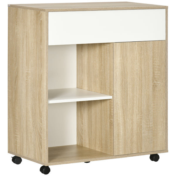 online Carrello da Cucina 81x39,6x90,3 cm con Ruote in Legno Naturale