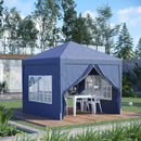 Gazebo Pieghevole da Giardino 2,95x2,95x2,58m in Acciaio e Tessuto Oxford Blu-2