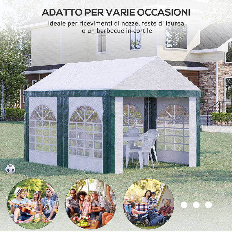 Tendostruttura max 12 Persone 400x295x285 cm con Doppio Ingresso Bianco e Verde-4