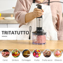 Frullatore ad Immersione Mixer Cucina 4 in 1 1000W con Accessori Argento e Nero-5