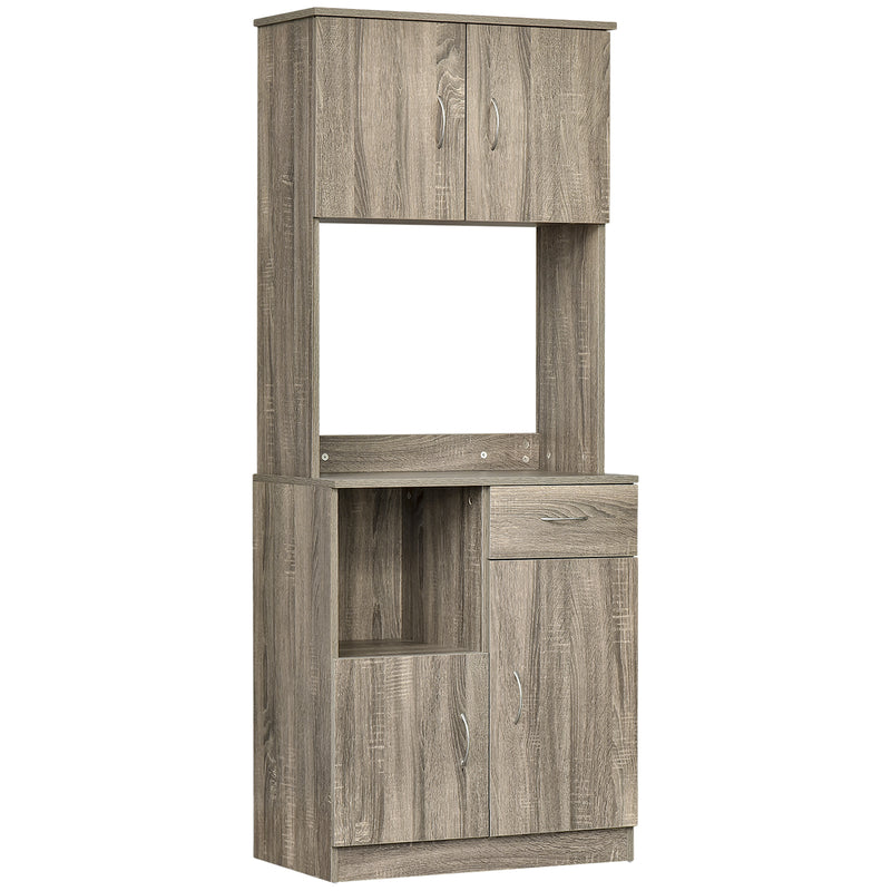 Credenza Moderna Alta 71x41x178 cm in Legno truciolare Grigio-1