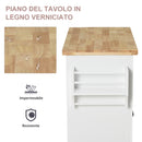 Carrello da Cucina Portavivande con Cassetti e Portaspezie 111x44,5x82,5 cm in Legno Bianco-6