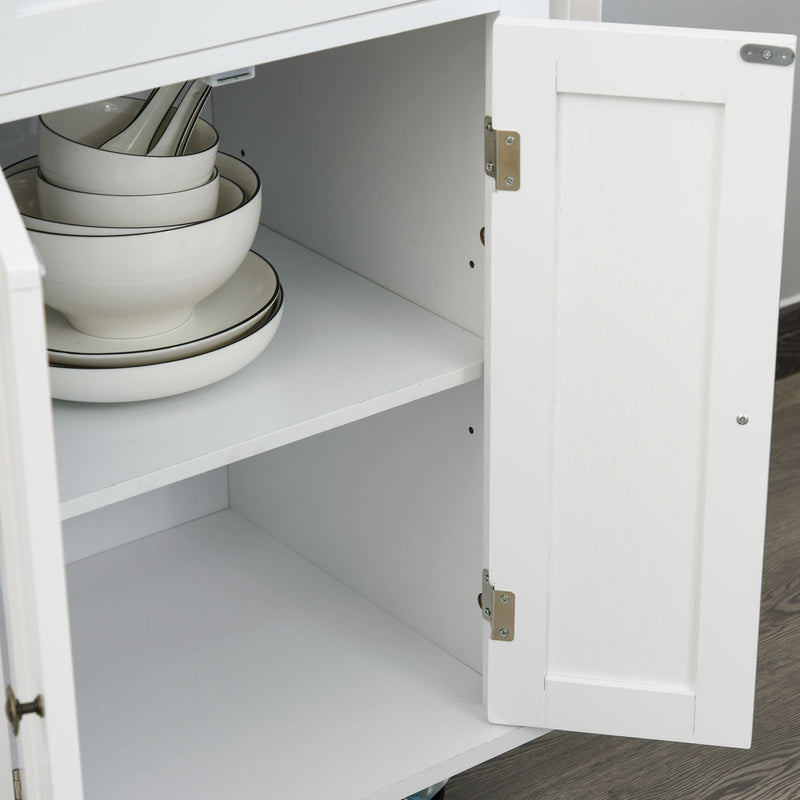 Carrello da Cucina Portavivande con Cassetti e Portaspezie 111x44,5x82,5 cm in Legno Bianco-8