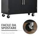 Carrello da Cucina 109x40x89 cm in Legno Nero-7