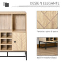 Credenza con Portabottiglie 76x35x97 cm in Legno Rovere-6