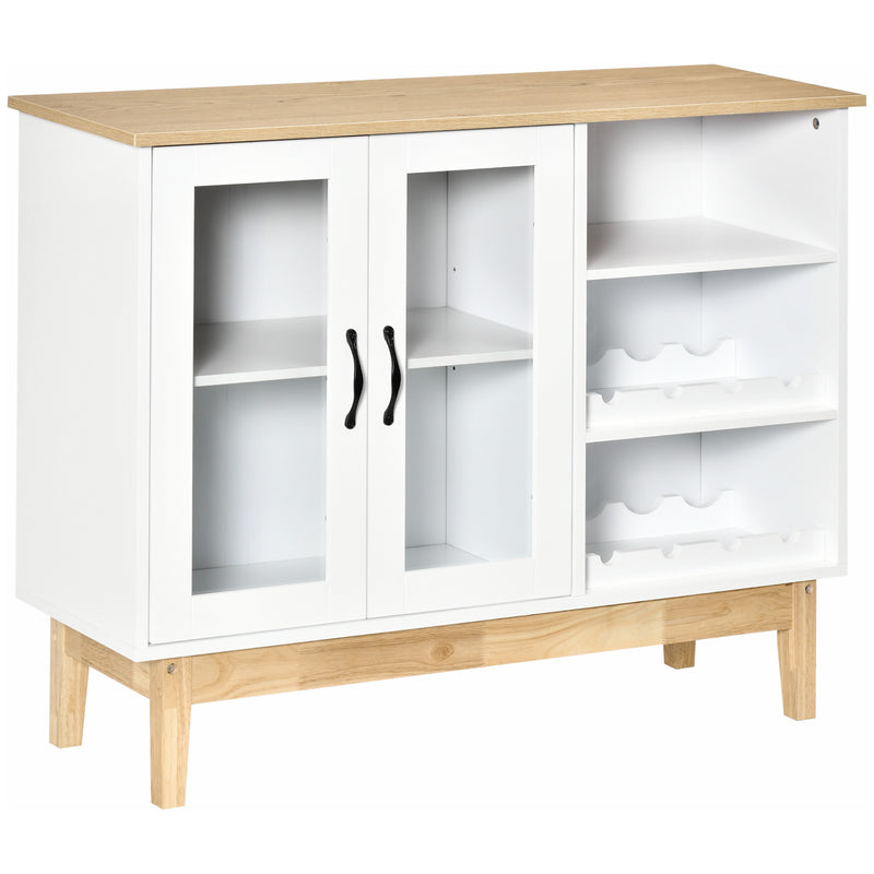 Credenza con Cantinetta 3 Ripiani 103x34x80 cm in MDF e Truciolato Bianco-1