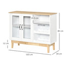 Credenza con Cantinetta 3 Ripiani 103x34x80 cm in MDF e Truciolato Bianco-3