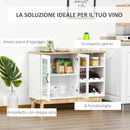 Credenza con Cantinetta 3 Ripiani 103x34x80 cm in MDF e Truciolato Bianco-4