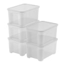 Set 5 Contenitori Rettangolari 38x26x19 cm in Plastica Keter T Box XS Trasparente-1