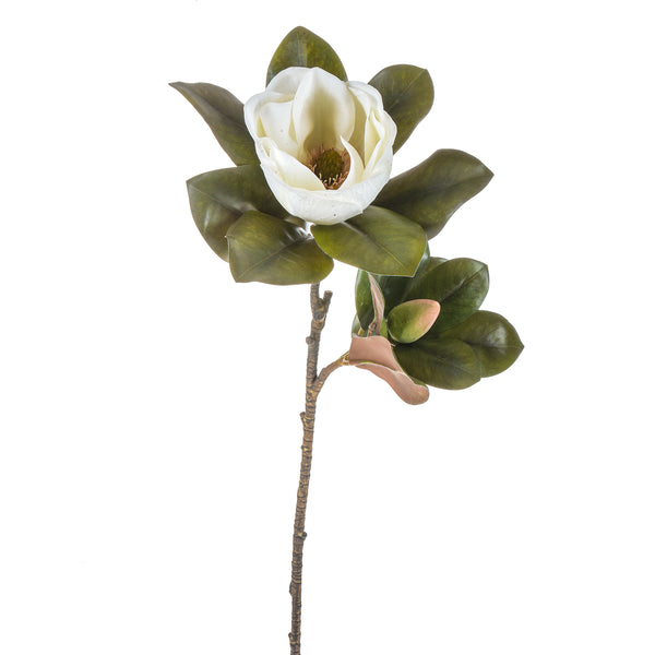 acquista Set 2 Magnolien mit 2 Kunstblumen Höhe 83 cm Weiß