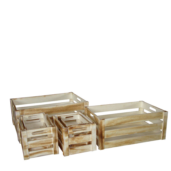 6er Set Holzkiste Breite 54 cm sconto