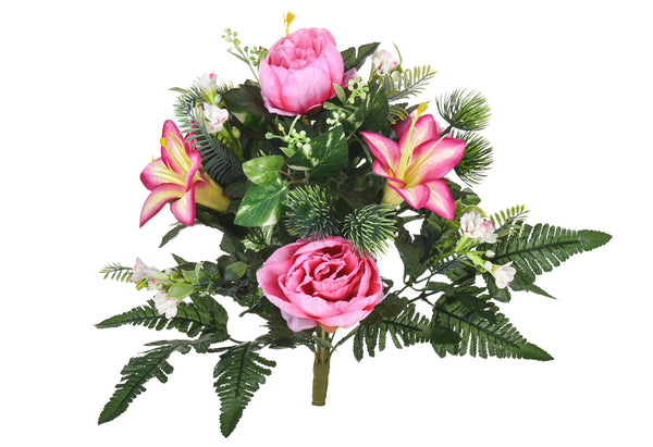 acquista Set 2 Künstlicher Blumenstrauß mit Pfingstrosen Höhe 51 cm Rosa