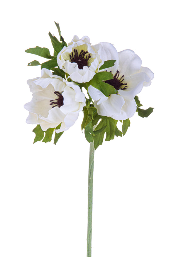 Set 8 künstliche Anemonenblumen, bestehend aus 3 Blumen, Höhe 46 cm, weiß acquista