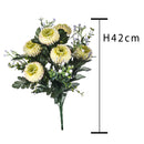 2 Bouquet Artificiali di Aster Pon Pon Altezza 42 cm Bianco-2