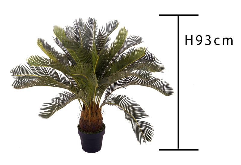 Cycas Artificiale con Vaso Altezza 93 cm Verde-2