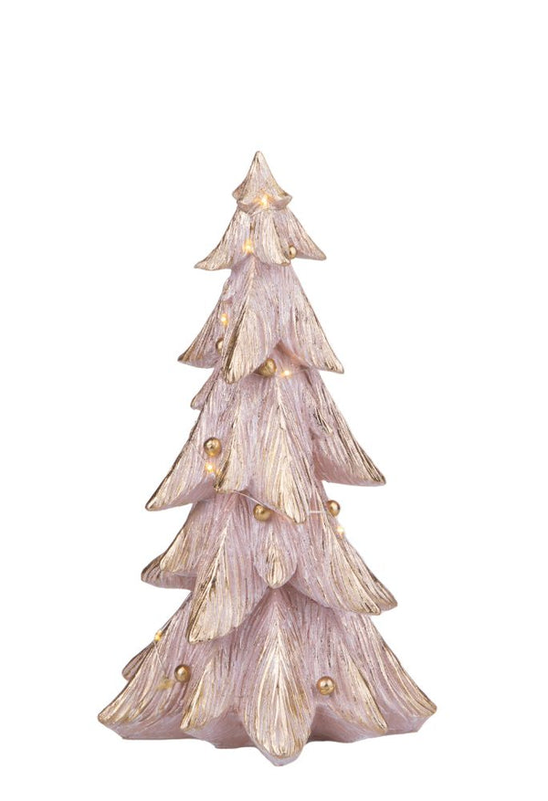 Mini Albero di Natale Decorativo con Led 29,5 cm Bianco Oro acquista