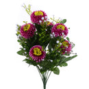 2 Bouquet Artificiali di Aster Pon Pon Altezza 42 cm Viola-1