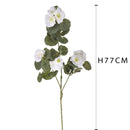 2 Rami Artificiali di Begonia con Fiori Altezza 77 cm Bianco-2