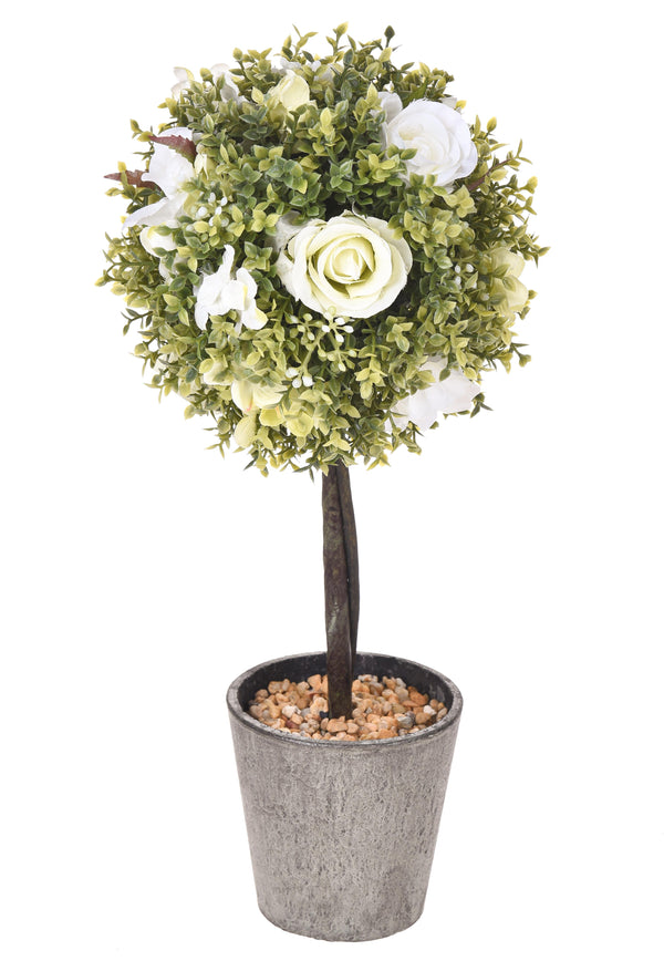 acquista Künstliche Rosen auf Topiary, Höhe 27,5 cm, weiß