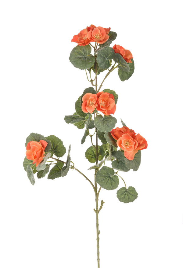 Set 4 künstliche Begonienzweige mit Blumen Höhe 77 cm Orange sconto