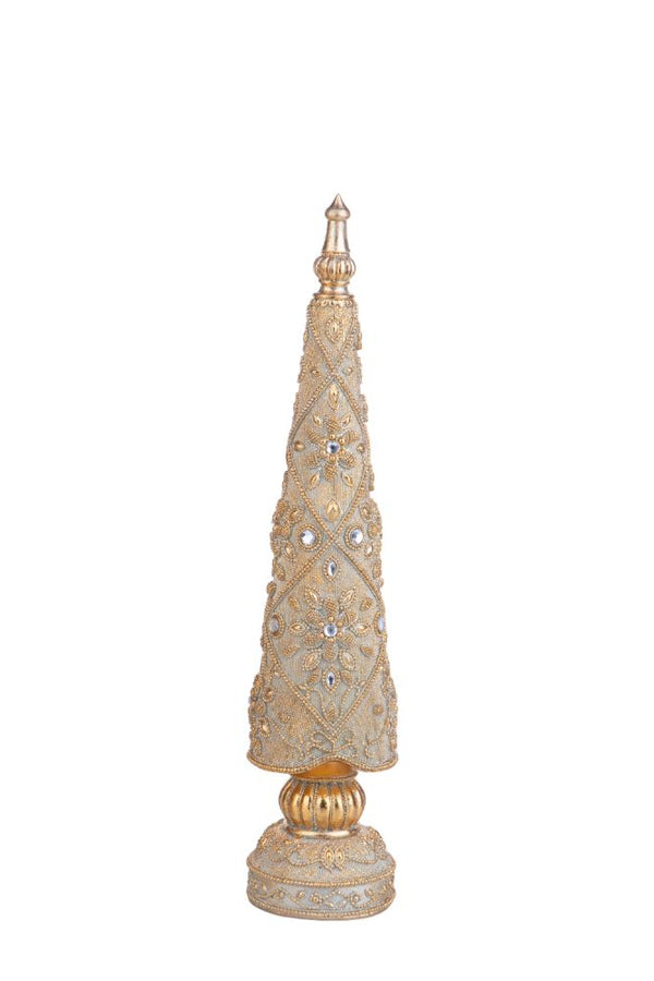 sconto Mini Albero di Natale Decorativo 46 cm Cono con Diamanti Oro