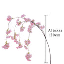 Ramo di Pesco Pendente Artificiale Altezza 120 cm Rosa-2